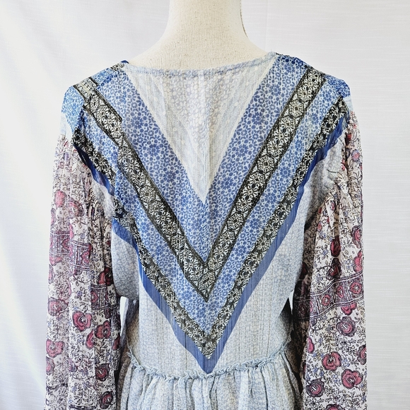 Free People Aliyah Printed Tunic Top Large - Picture 11 of 13